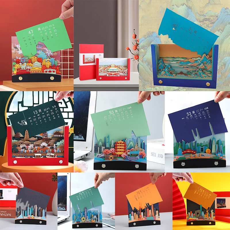 

3D блокнот для заметок, блокнот для заметок в китайском стиле, 3D бумажная карта, творческий персонаж, силуэт, украшение для стола, творческий подарок