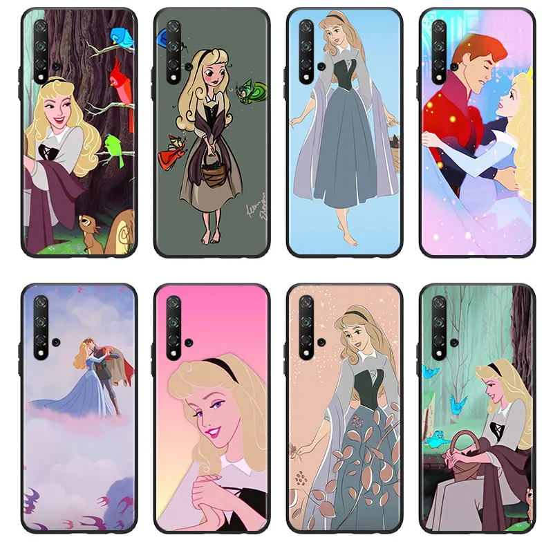 

Sleeping Beauty Phone Case For Huawei Honor 60 50 X30 30i 20 10 10i 10X 9X 9S 9C 9 8X 8A lite Pro SE Black luxury Silicone Back
