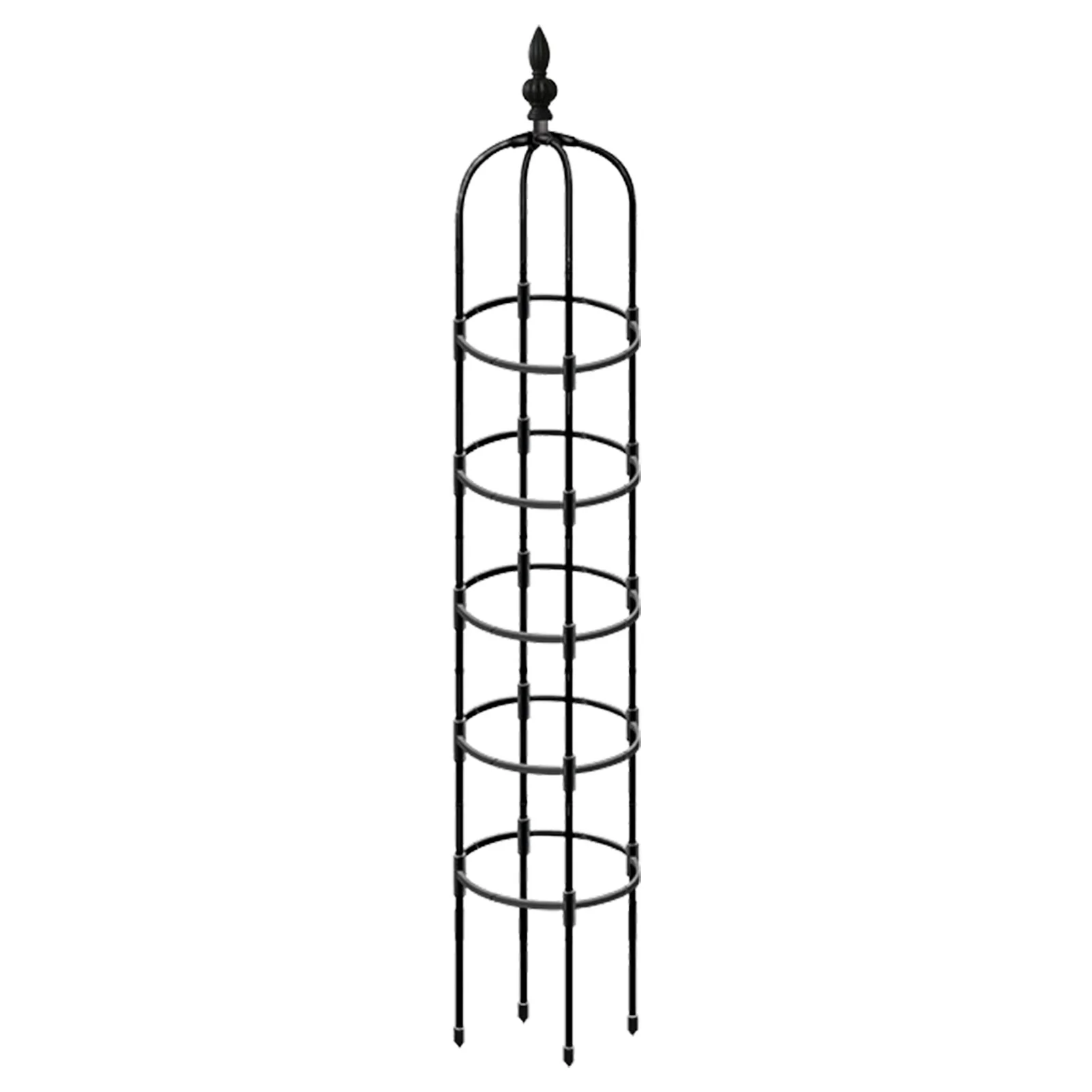 

1PC Metal Garden Obelisk Climbing Plant Flowers Steel Frame Trellis Vines Floral Decor Yard Round Weather-Proof Metal Brand