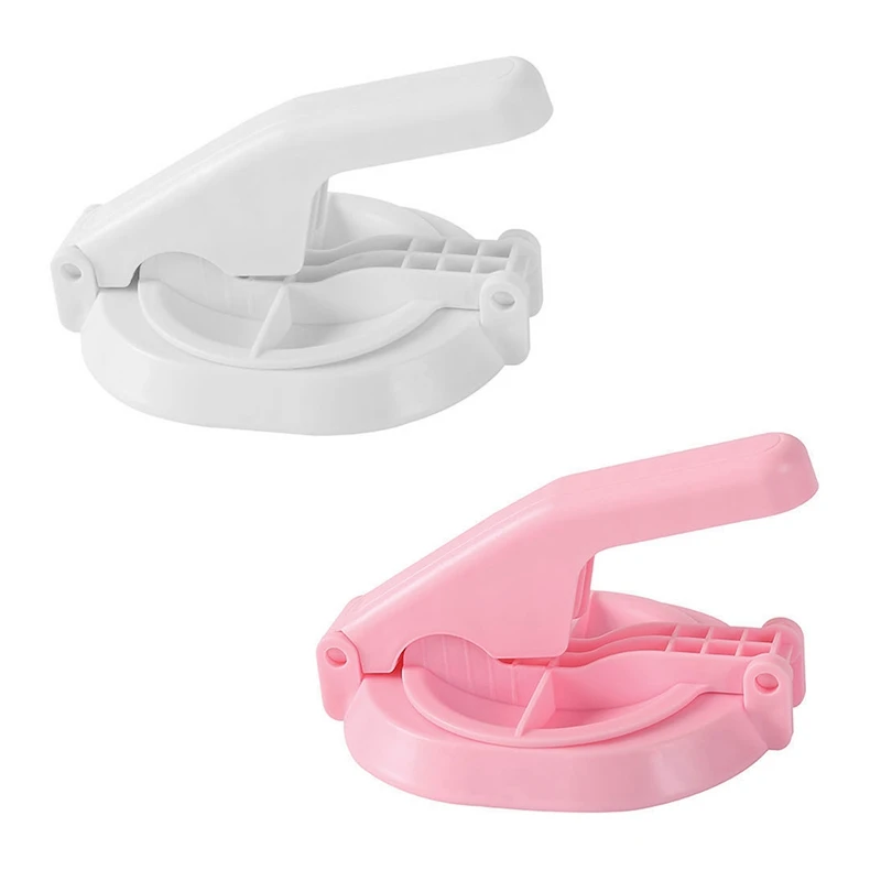 

2X Dumpling Skin Household Press Machine Kitchen Manual Skin Press Mold Dumpling Making Tool Beige & Pink