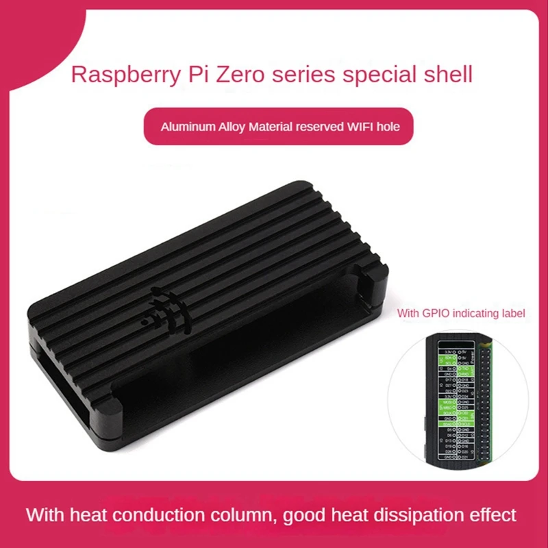 

Металлический чехол для Raspberry Pi Zero /Zero 2 W, защитный чехол, чехол с наклейкой GPIO, радиатор, корпус, чехол из алюминиевого сплава