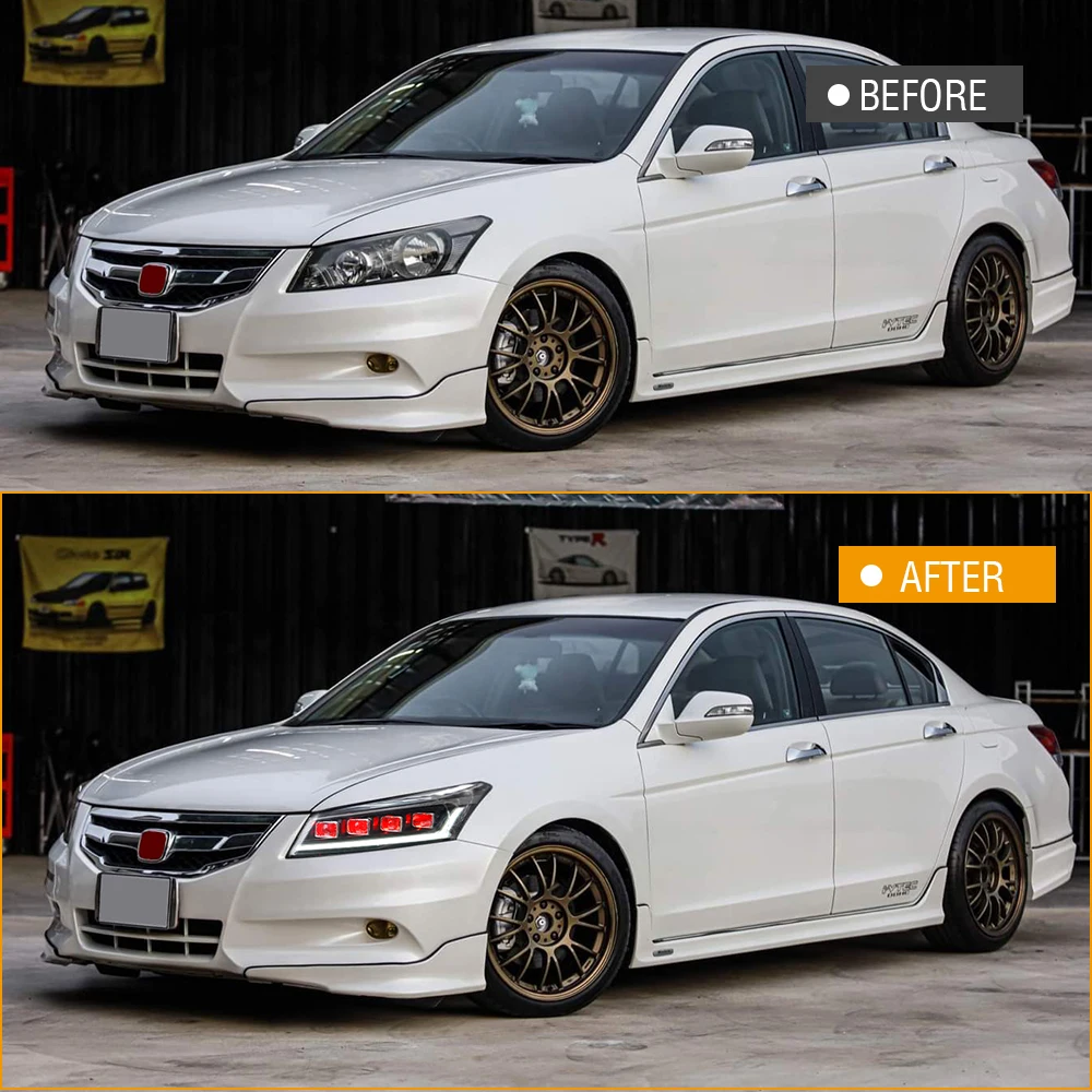 Светодиодные фары для Honda Accord 2008-2012 Налобные фонари с демоническими глазами и