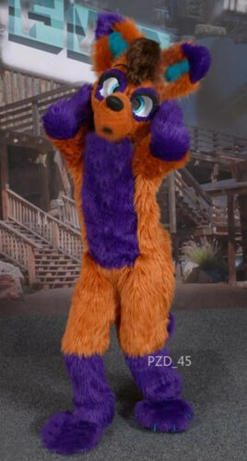 Длинный Меховой Костюм-талисман хаски пушистый костюм на Хэллоуин костюмы для