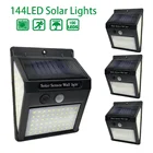 Открытый 144 светодиодный солнечный свет датчик движения водонепроницаемый солнечный светильник украшение сада уличсветильник s фонарь на солнечной батарее настенный светильник