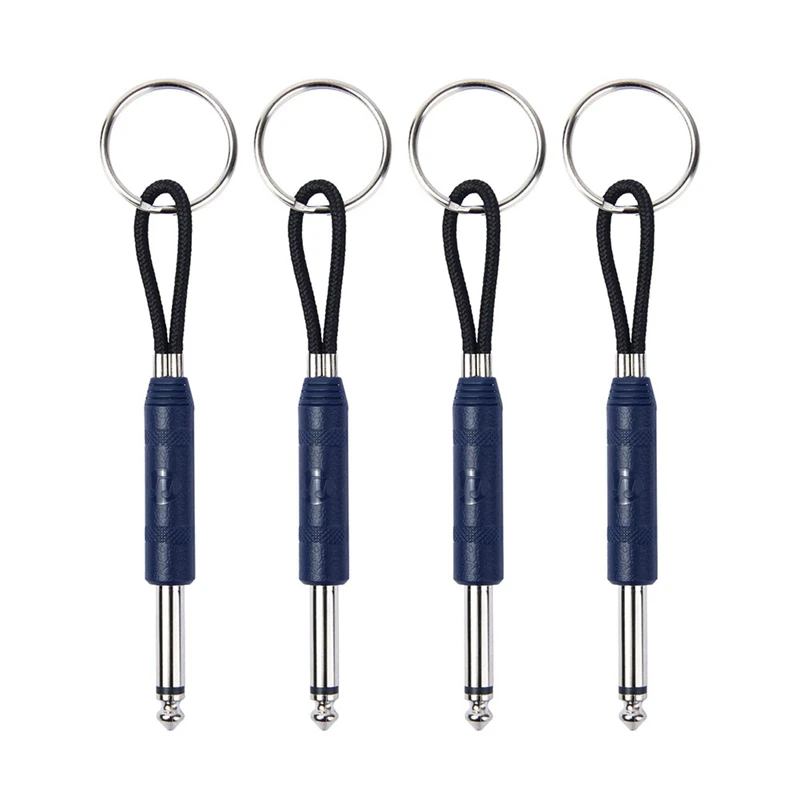 

4Pcs Guitar Plug Keychain For Fender Jack Holder, For Marshall Jack Key Holder, Navy Blue