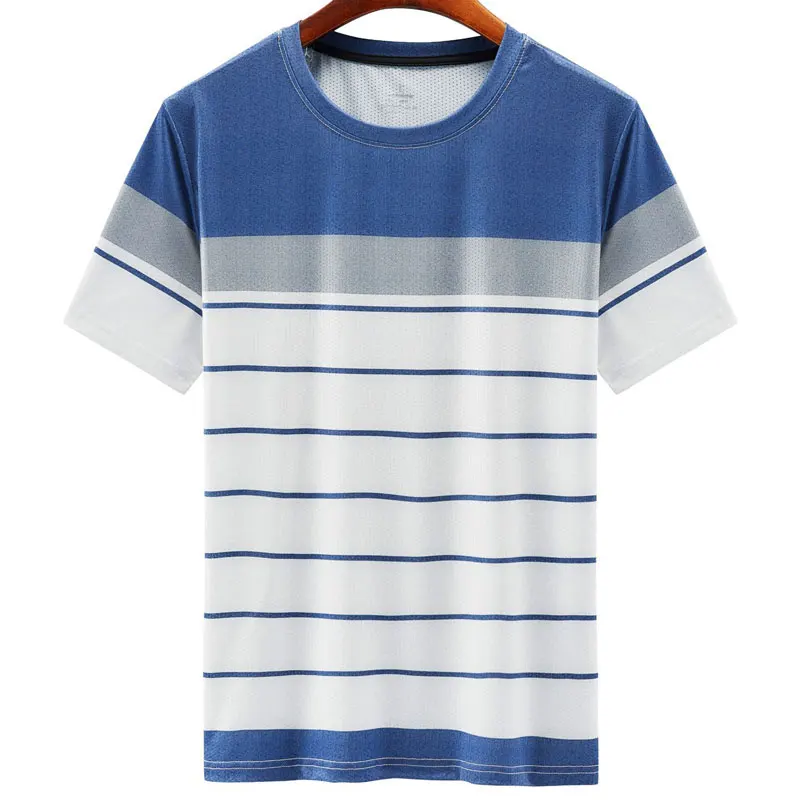

Mens 3D Striped Graphic Print Short Sleeve T Shirts Round Collar Summer T-shirts Tops Male Casual Tees