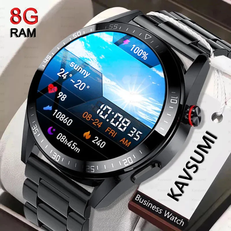 

2023 New 454*454 Screen Smart Watch Men Always Display The Time Bluetooth Call 8G RAM Local Music Smartwatch Link TWS Earphones