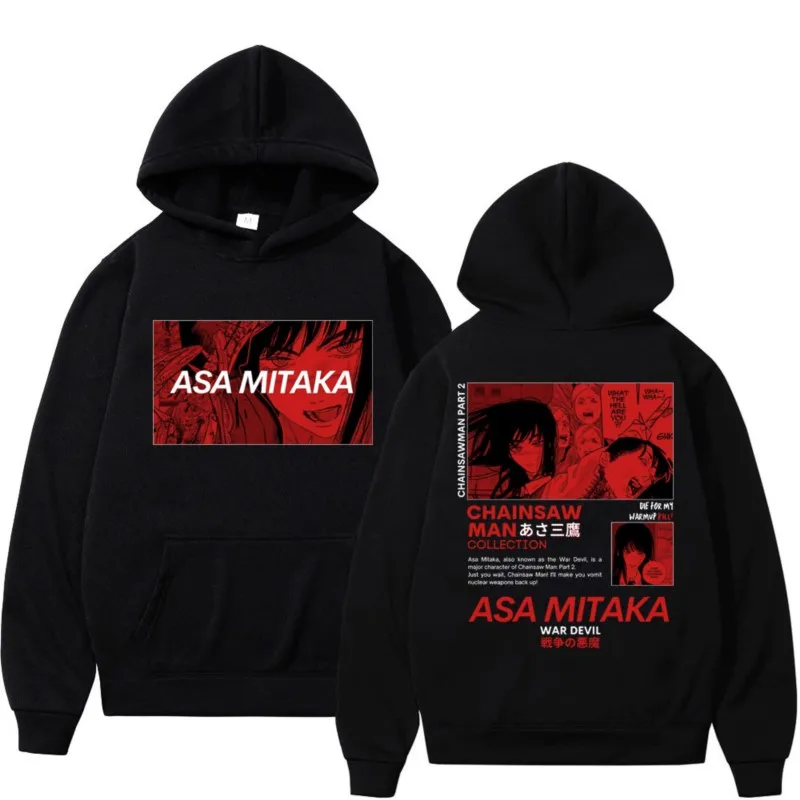

Chainsaw Man Anime Pochita Hoodies Print Sweatshirts Manga Cartoon Graphic Streetwear Long Sleeve Gothic Mens Pullovers Hoodie