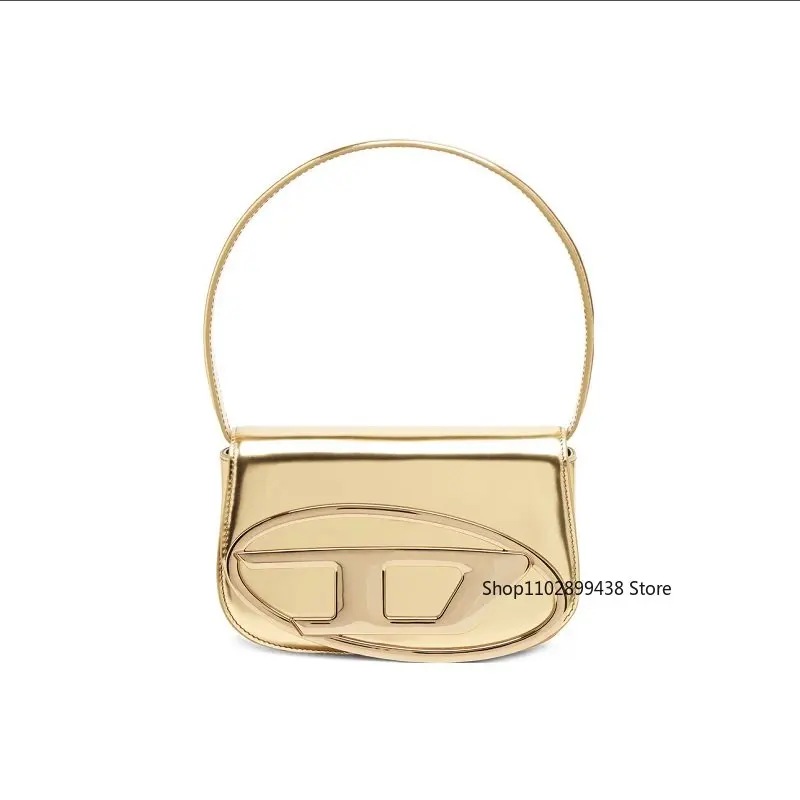 

Diesel Luxury Yellow multicolour Women Top Handle Purse Half Round Design Brand Leather Underarm Flap Shoulder Bag Tote Handbags