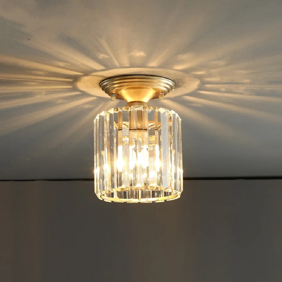 

Скандинавский роскошный хрустальный потолочный светильник, винтажный светодиодный комнатный светильник для гостиной, спальни, фойе, потол...