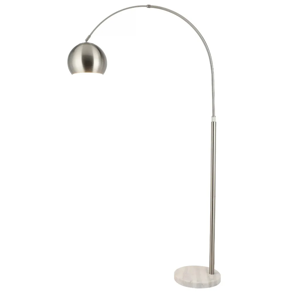

Bestco 70" Arcing Modern Floor Lamp in Nickel and Marble with Rotating Shade