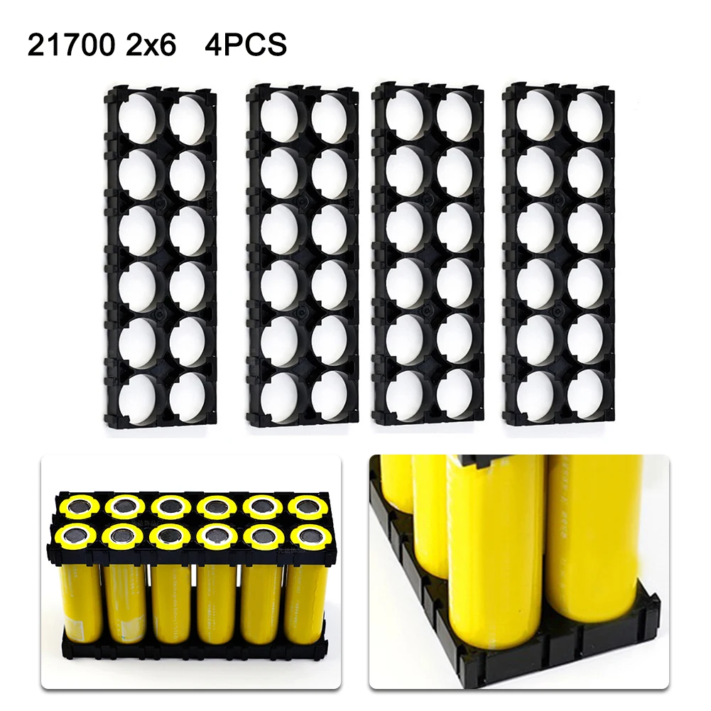 

4 шт., пластиковые держатели для батарей 21700, 2x6