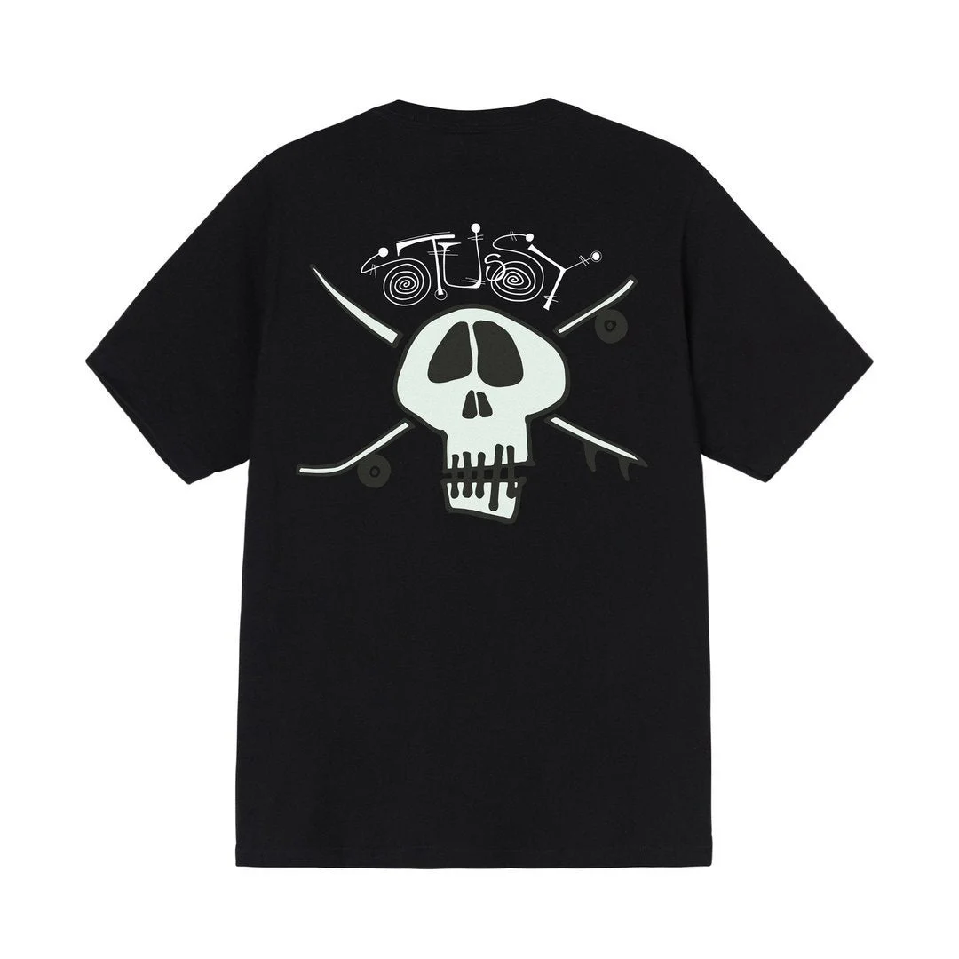 

Men Women Fashion Surf Skate skull tee skull short sleeve men's cotton T-shirt American street lovers