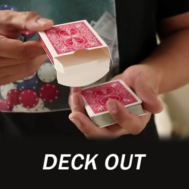 

Deck Out Card Magic Tricks Illusions Close up Magic Props Real Deck Passes Through Real Box Street Magician Visual Magie Fun