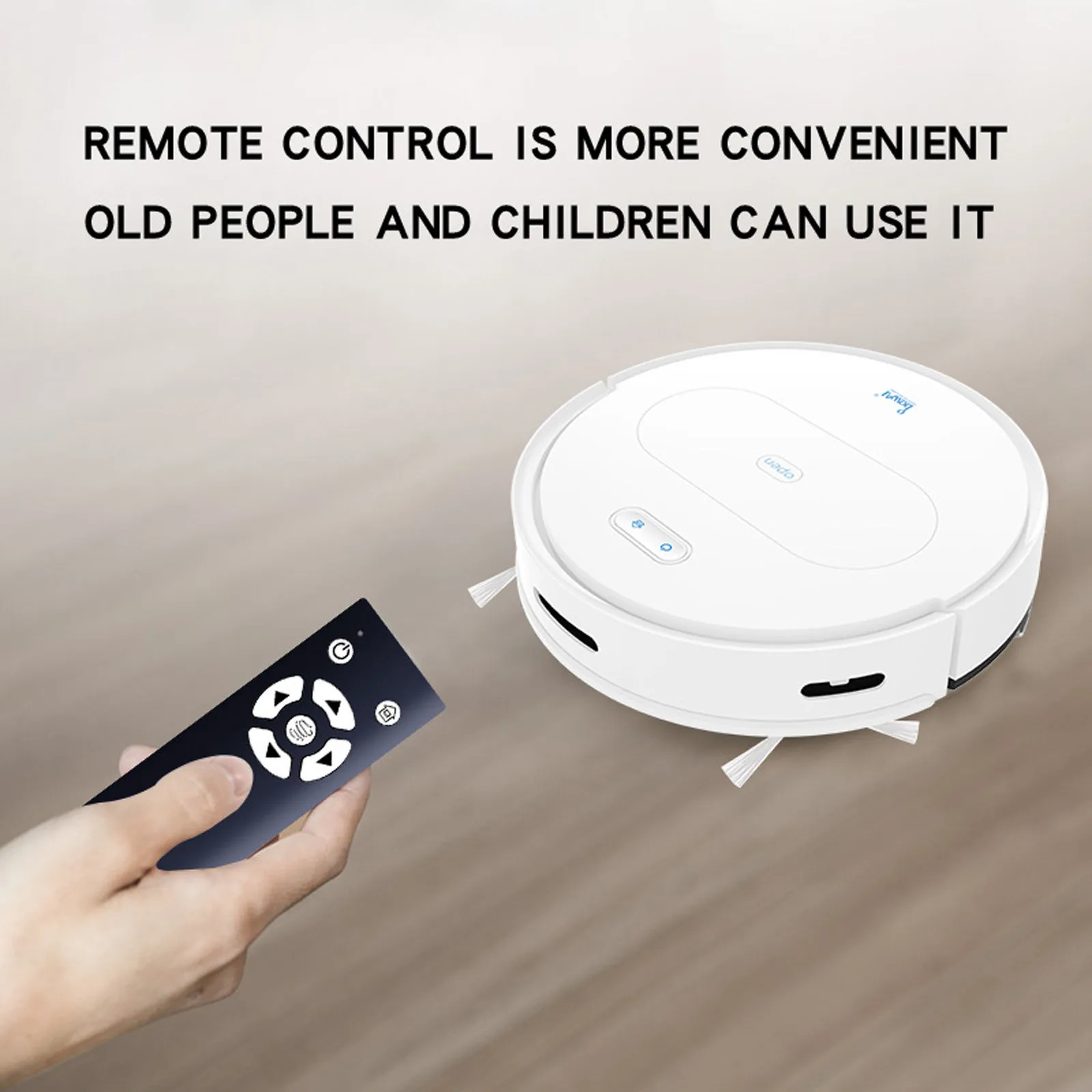 

Non Electric Vacuum for Tile Water Cleaning /Power 70 Life Wiping Robot Suction With Remote Pa App Smallest Vacuum in The World