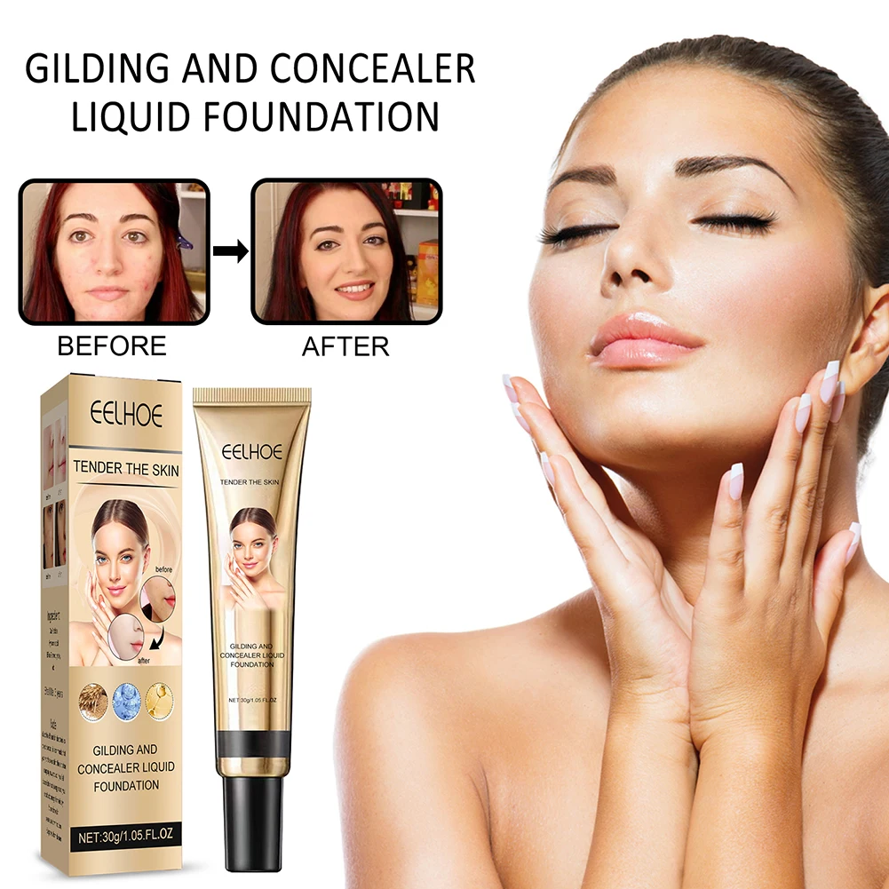 

Waterproof Concealer Foundation Cream Face Professional Blemish Cover Dark Spot Contour Makeup Liquid Concealer Cosmetic 30g