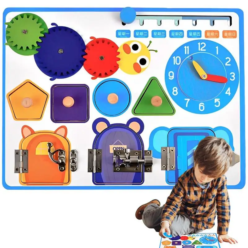

Обучающие игрушки для малышей, блокировка, фиксаторы, деревянная доска для активного отдыха, часы, детские часы Монтессори, Детские занятые доски для раннего обучения