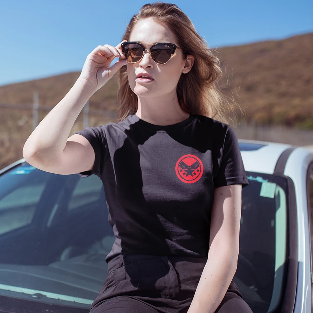 

Disney Marvel T-shirt The Avengers War Machine Logo Woman Clothes Black Tops Superhero Series Summer Tees Shirt Free Shipping