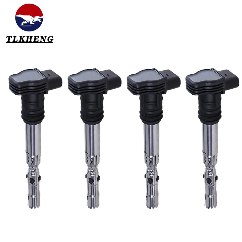 4 шт. катушка зажигания для Audi A4 A6 TT Allroad Volkswagen Golf Jetta Passat Beetle 2000 2001 2002 2003 2004 2005 2006 06A