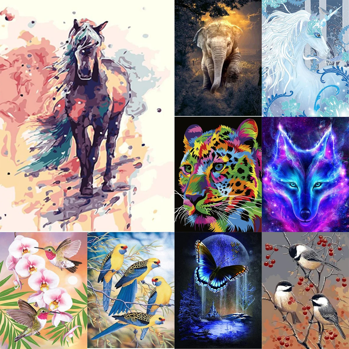 

5D Diamond Painting DIY Animal Flower Full Diamond Handmade Diamond Embroidered Mosaic Pattern Home Living Room Decoration Gift