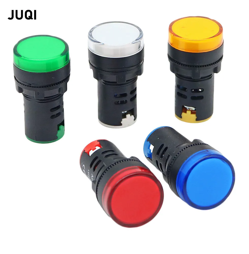

5PCS AD16-22DS small plastic power signal lamp LED indicator bead 12V 24V 220V red, white, green and yellow Warning light