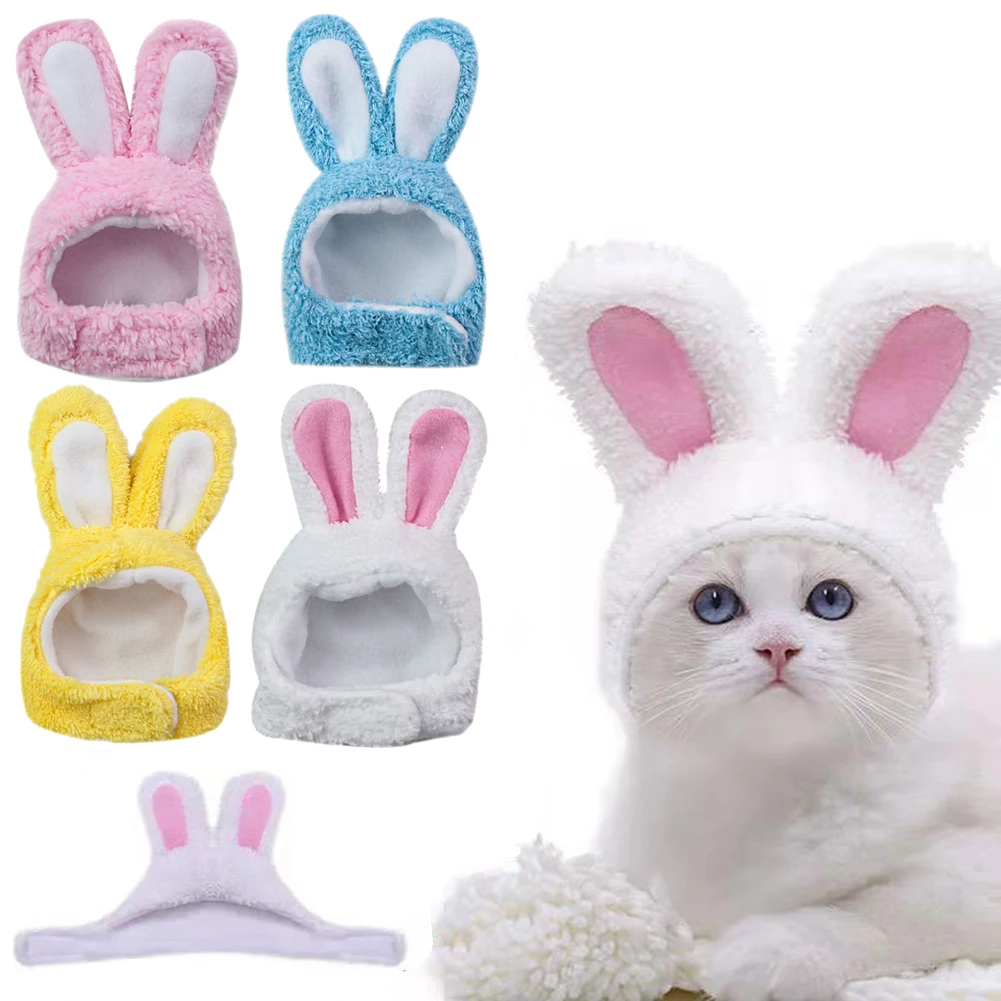 

Cute Cat Headgear Bunny Drag Hat Cat Dog Headwear Costume Photo Prop Funny Pet Hat Rabbit Ears Cosplay Pet Headdress 2022 New