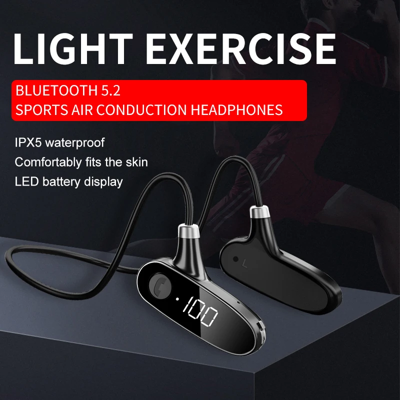 Xiaomi H18 Беспроводные Bluetooth 5,2 наушники Спортивная водонепроницаемая гарнитура Цифровые OWS наушники с гладкой звуковой проводимостью на шею (art.: 3920cc55fbc4b) - 3920cc55fbc4b