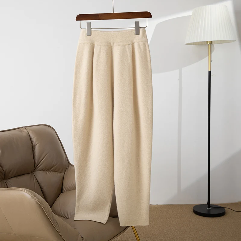 Женские трикотажные брюки из 100% мериносовой шерсти популярные теплые стеганые