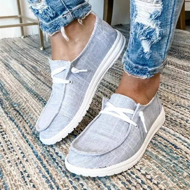 

2023NEW White Women Sneakers Summer Canvas Shoes For Women Round Toe Female Sneakers Trainers