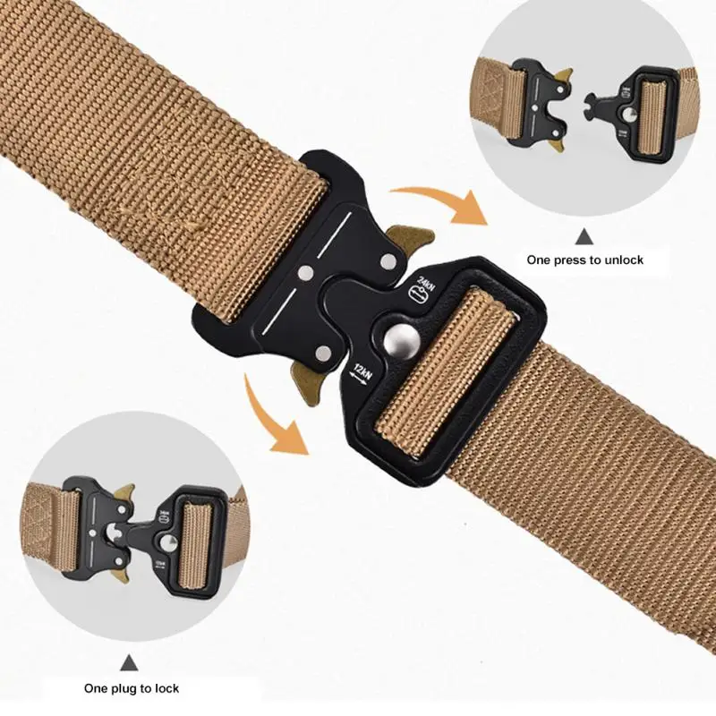 

Army Style Combat Belts Set Included Bag Hook Quick Release Tactical Belt Mens Military Canvas Outdoor Hunting Camping Trekking