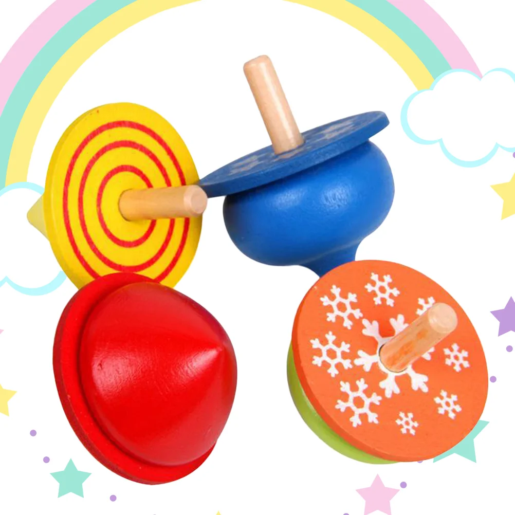 

Top Wood Toys Gyroscope Toykids Gyro Game Colorful Favor Party Painted Rotating Spinnyfun Wooden Whipping Push Down Peg