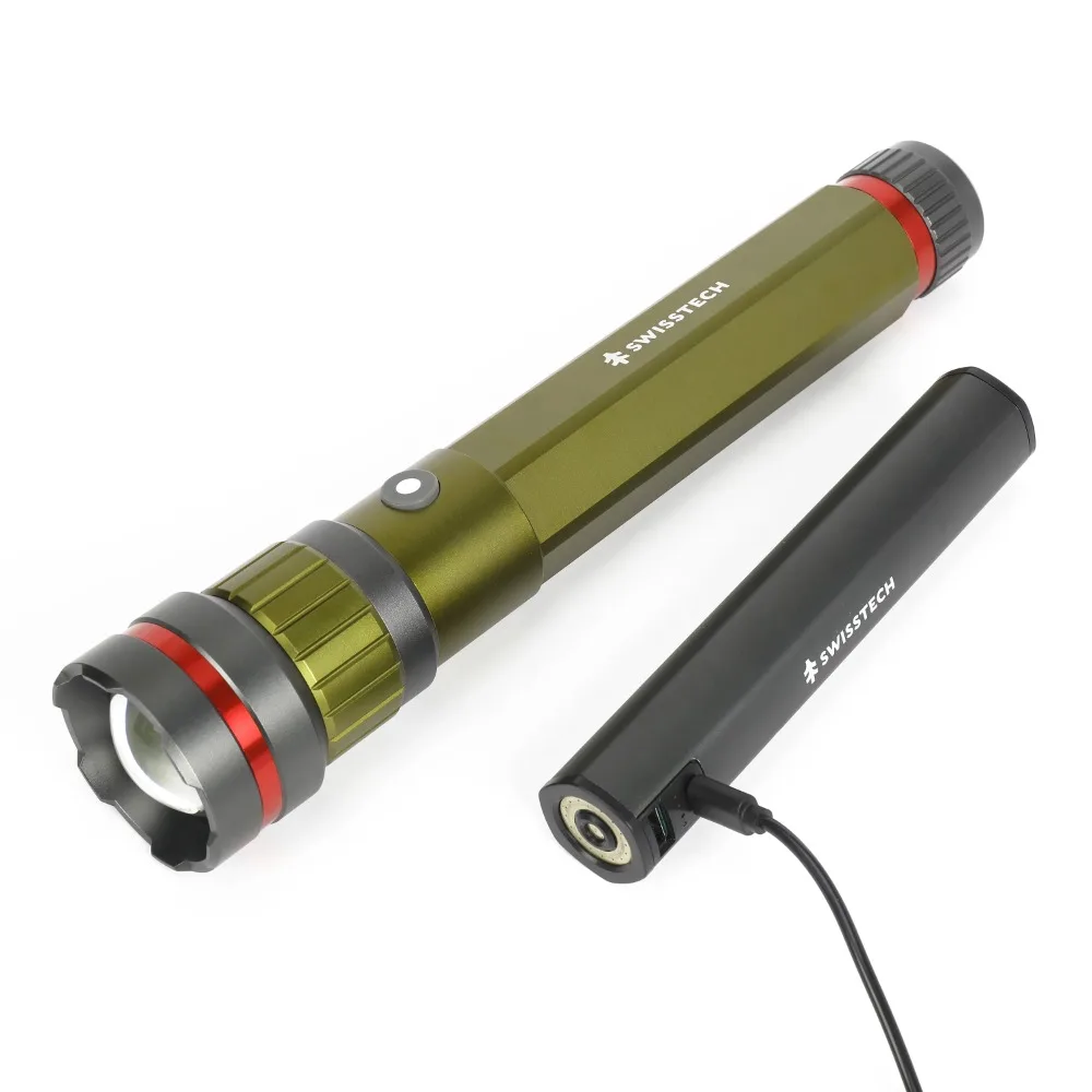 

6500 Lumen LED Flashlight Rechargeable Dual Power AA/USB with Charging Set Waterproof and Anti Drop