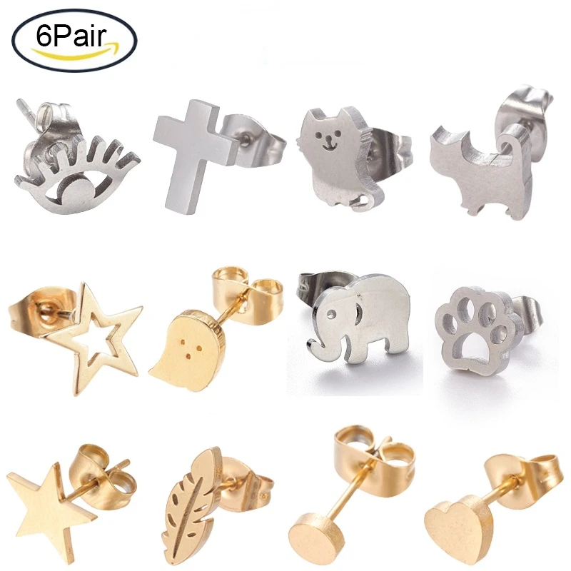 

304 Stainless Steel Stud Earrings Hypoallergenic Earrings