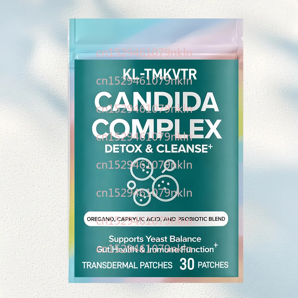 Фото 30 трансдермальных пластырей Candida Complex с каприловой кислотой, орегано и пробиотиками для баланса при грибковых инфекциях, поддержки кишечника и иммунитета №1