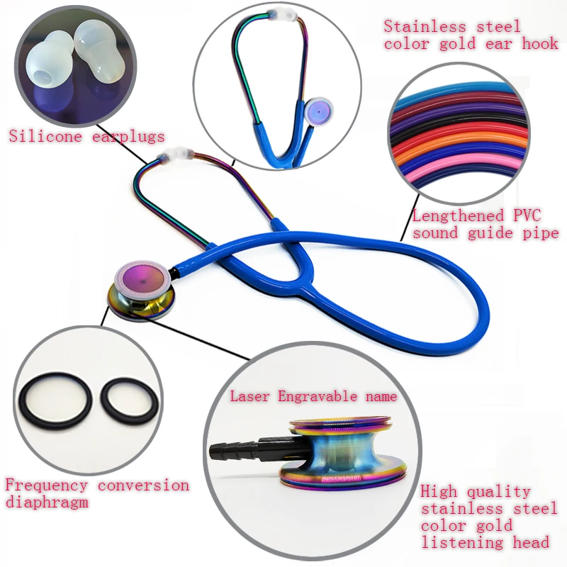 

Europe And The United States Popular Doctor Special Two-sided Color Colorful Easy To Carry Quality Assurance Heart Stethoscope