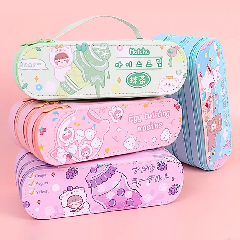 

Многоцелевой пенал на молнии большой емкости канцелярский органайзер для офиса дома DIN889