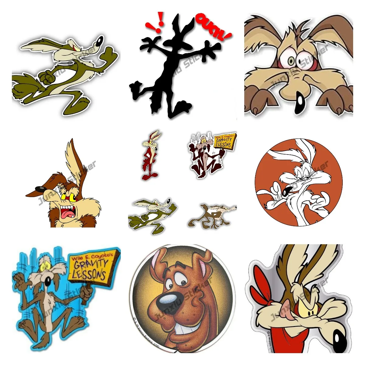 Светоотражающая фиксация вмятин Автомобильная наклейка мультяшный Койот стена