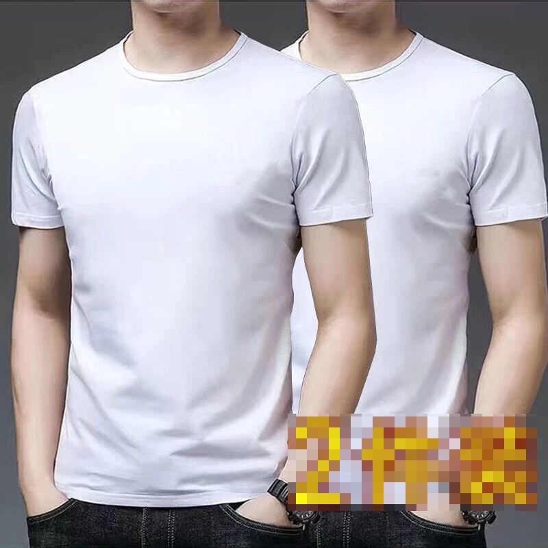 

Мужская хлопковая футболка с круглым вырезом, с коротким рукавом