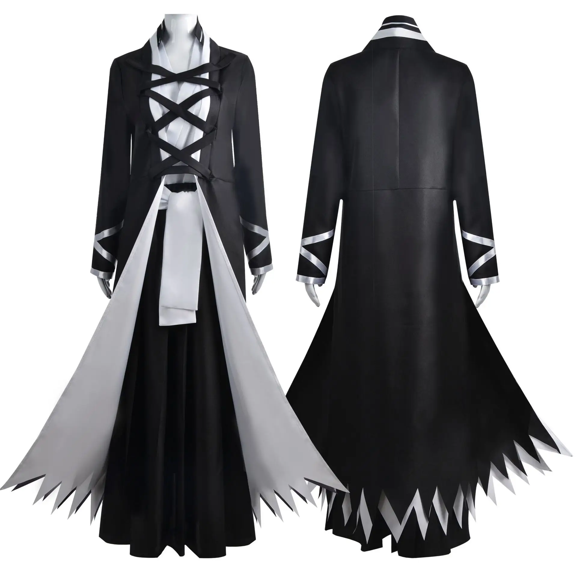 

Униформа отбеливателя Kurosaki Ichigo, костюм для косплея из аниме «Тысяча лет войны крови», парик, черная одежда Shinigami, наряд для Хэллоуина, мужско...