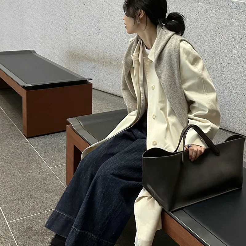 2024 новая минималистичная высококачественная сумка городская сумка-тоут большой