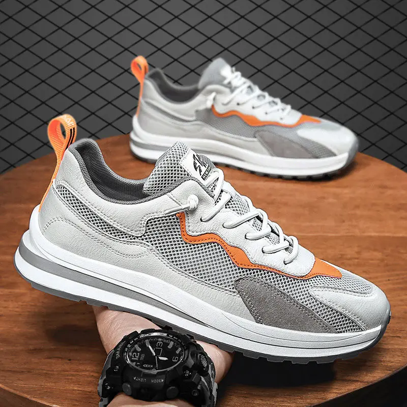 

Summer Men's Shoes New of The Trend Mesh Breathable Men's Sports Mesh Shoes All-match Casual White Shoes Vulcanized Shoes Men