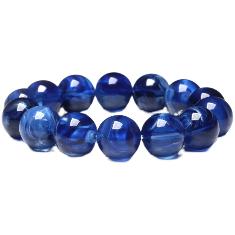 

Middle East Noble blue beeswax single circle hand string round bead men's and women's bracelet amber beeswax natural