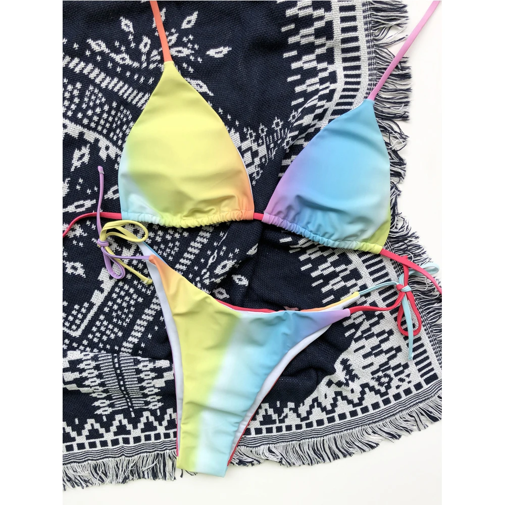 Женский раздвижной купальник-бикини FS купальный костюм из двух предметов с