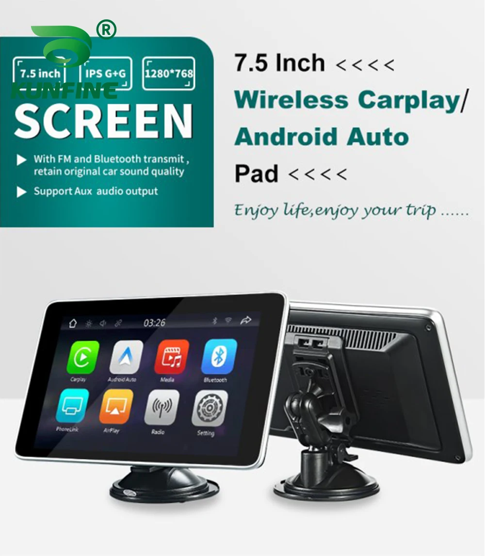 Беспроводной планшет CarPlay Android система Linux 7 5 дюйма IPS-экран 1280*768 FM-передача Bluetooth 0