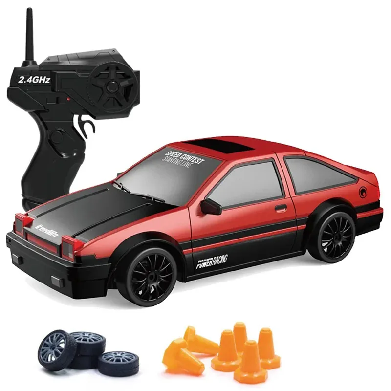 

AE86 RC Car Boy 4WD Racing Vehicle High Speed 2.4G Remote Control GTR Fast Model Recharge Drifting Toy for Kid Age 6-12 Gift Box