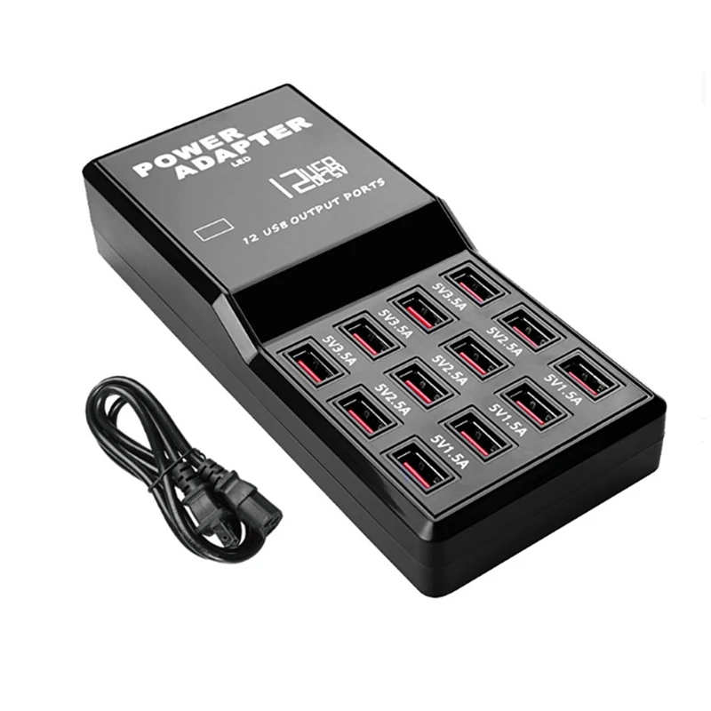 

USB Charger Mobile Phone Charger 60W 10-Ports USB Charging Station For Multiple Devices Smart Phone Tablets (US Plug)