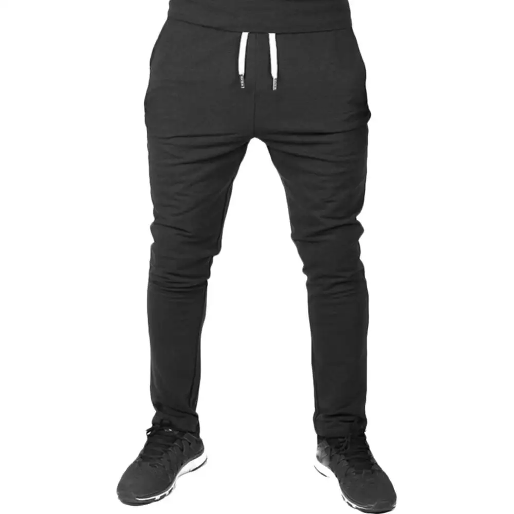 Men's Pants Summer New Fashion Pants Men Solid Color Trouser Sweatpants Elastic Drawstring Trousers Sport Joggers Bottoms 2XL