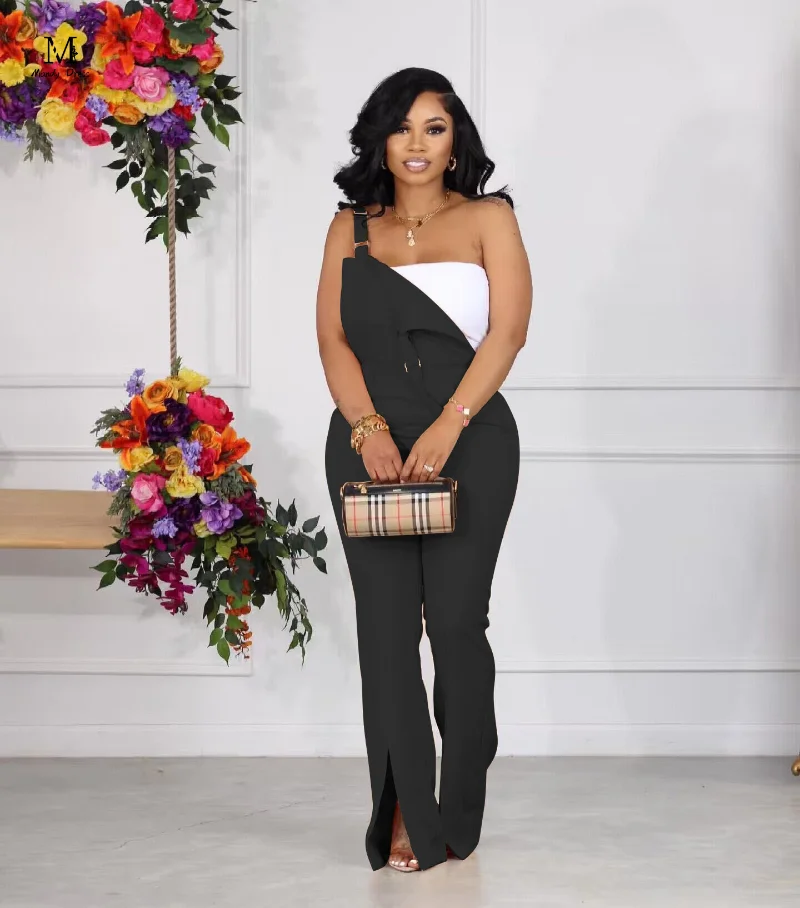 Fashion Women Bib Overalls Skinny Pocket Flare Pants Streetwear Solid Jumpsuit Stylish Girl Suspender Trousers 2023