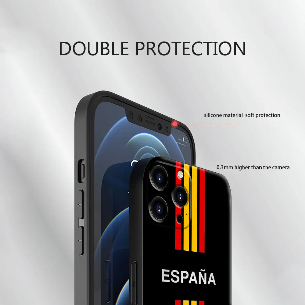 silicone case for apple iphone 11 12 13 pro max 8 plus xs 7 se xr mini 13pro 6plus iphon glossy phone spain coat of arms flag free global shipping