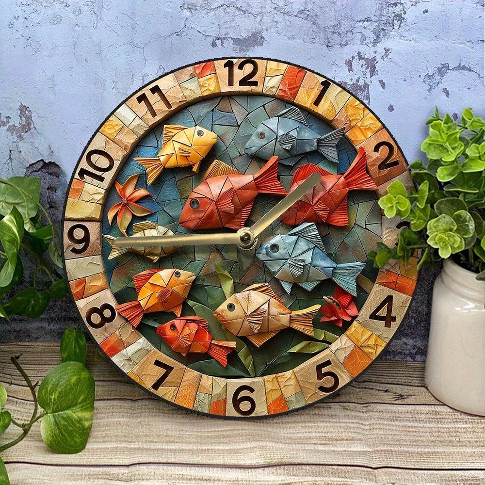 Настенные часы в стиле аквариума с тихими тропическими рыбками идеально